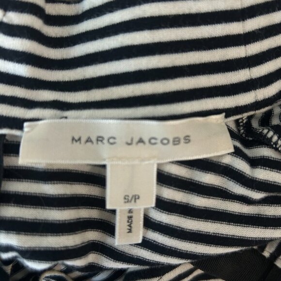 Marc Jacobs Mock Neck Sleeveless Striped Top with Scalloped Fringe Hem Small - Picture 4 of 10